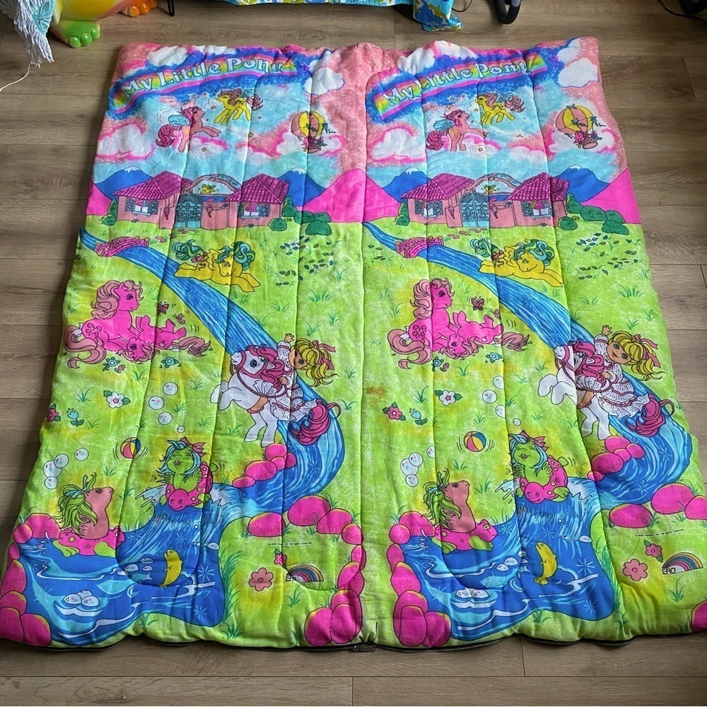 Vintage My Little Pony sleeping bag children’s sleepover bag Hasbro 1986